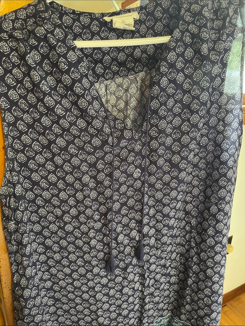 beachlunchlounge Navy and Teal Paisley Sleeveless Dress - Picture 2 of 2
